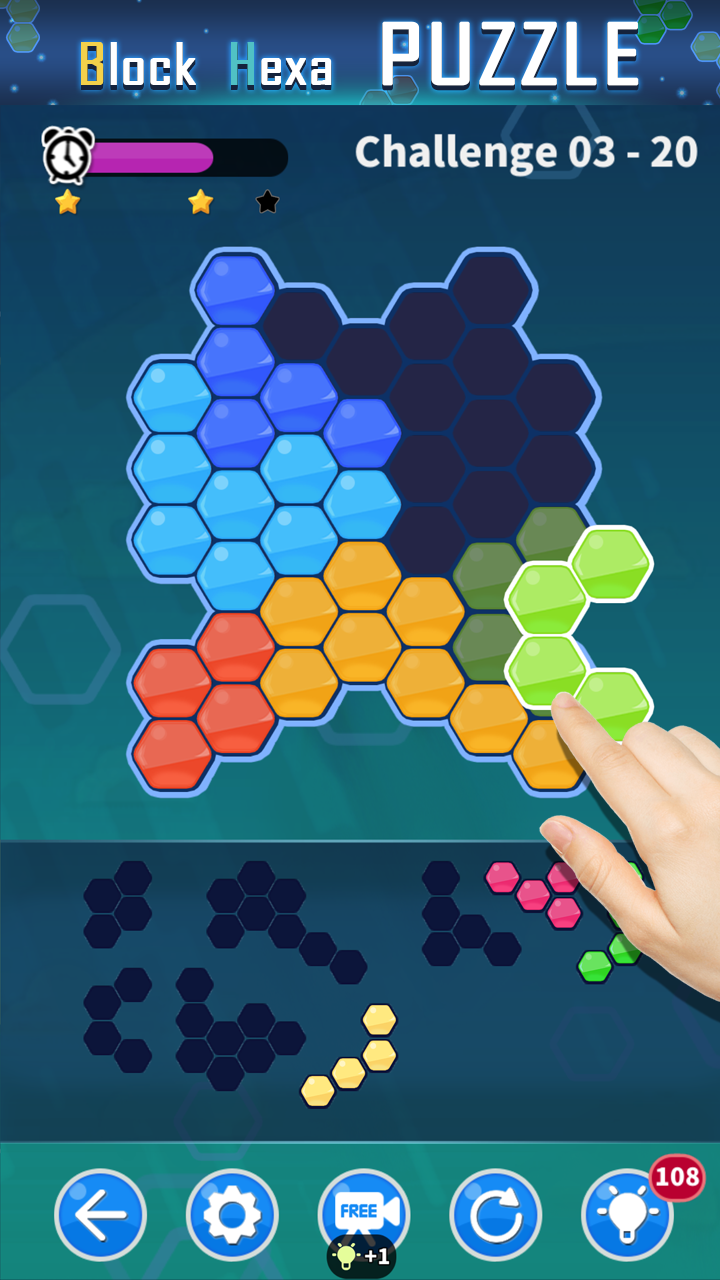 Captura de Tela do Jogo Block Hexa Puzzle