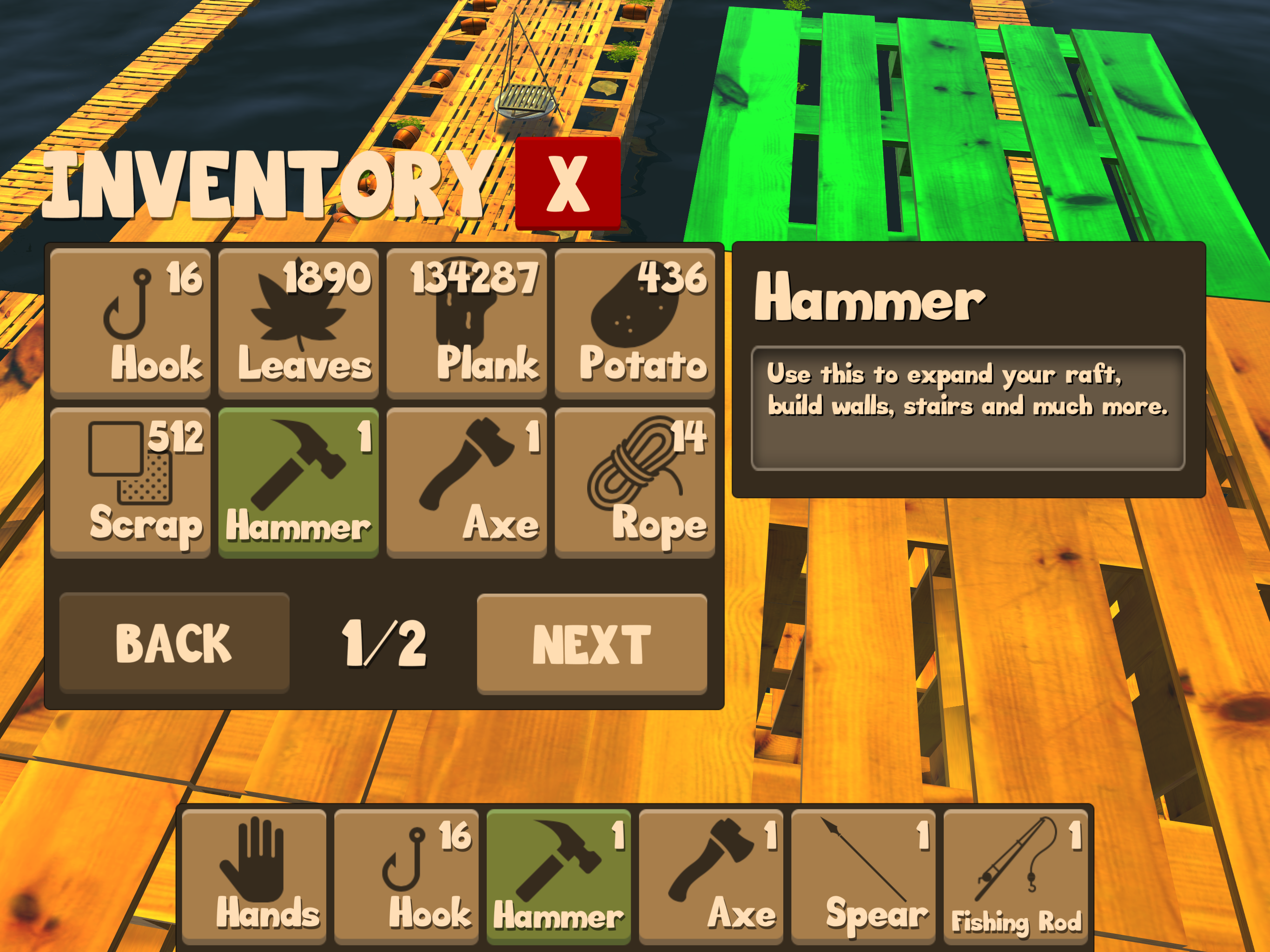Raft Survival Simulator Game Screenshot