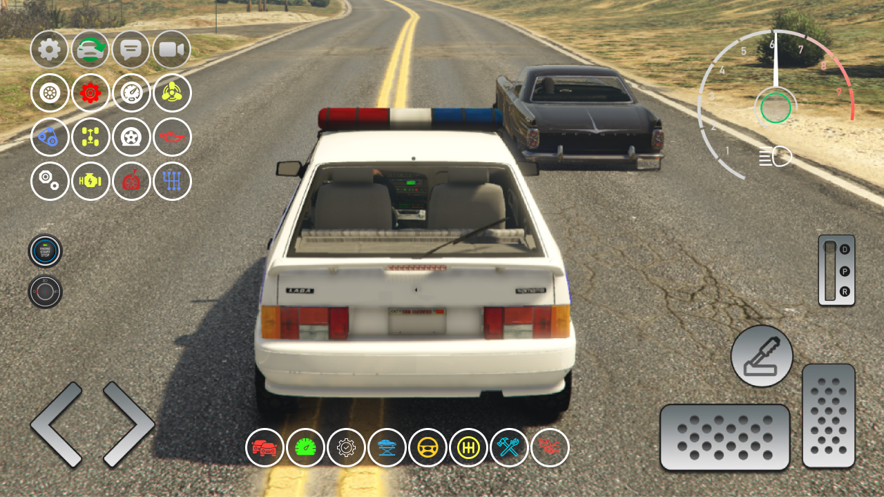 VAZ 2114 Police Car Simulator Game Screenshot