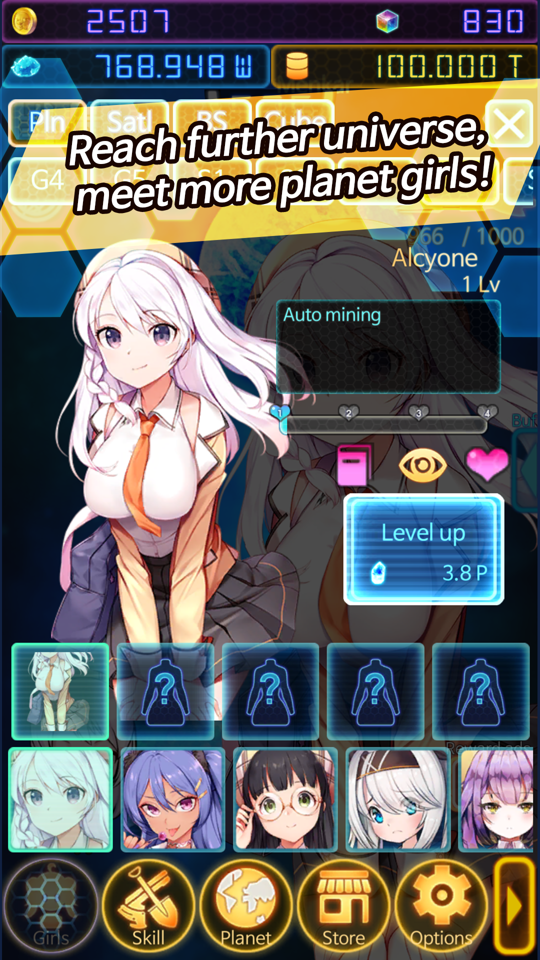 Planet Master : Idle girls Game Screenshot