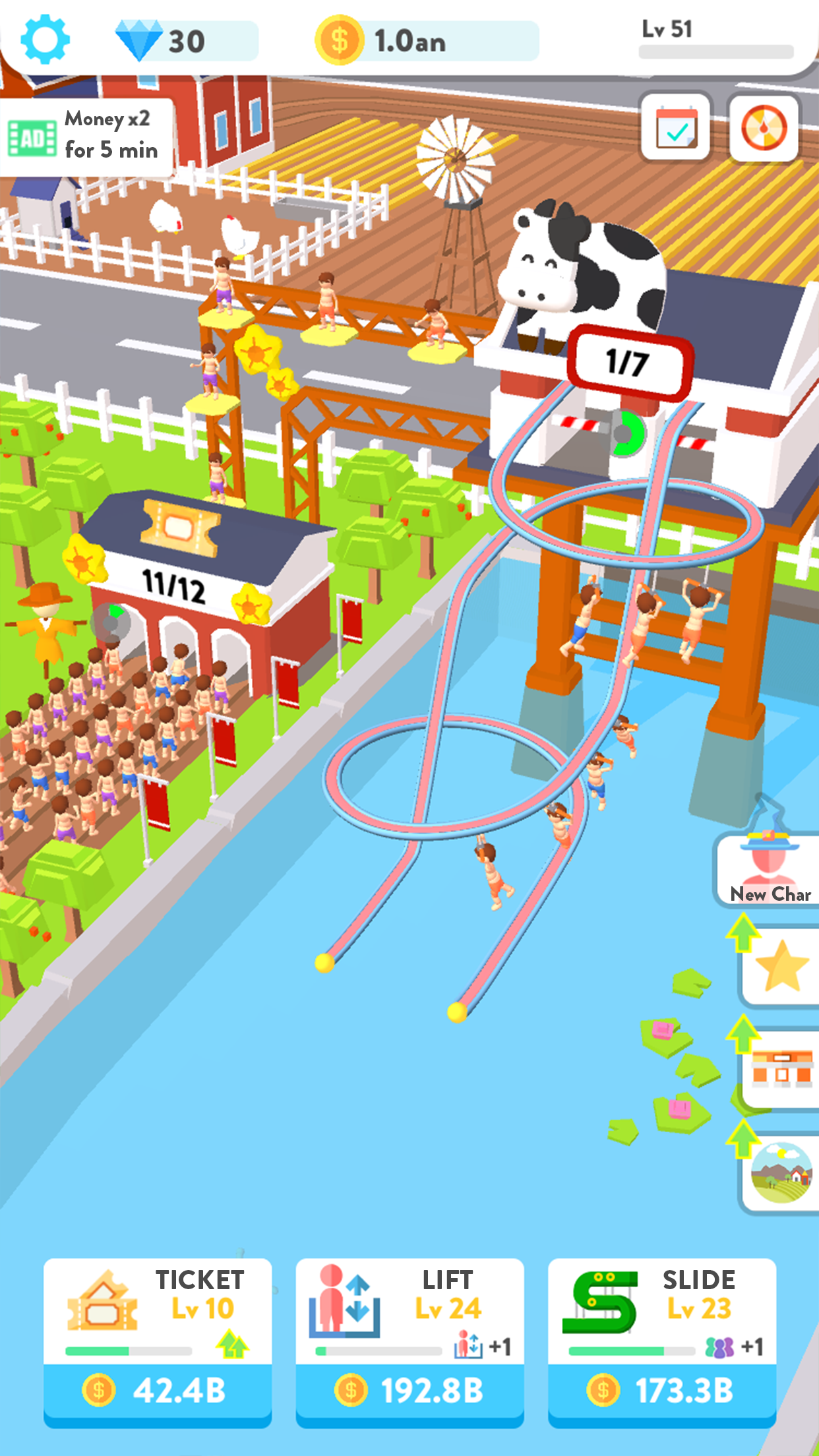 Idle Water Slide Game Screenshot