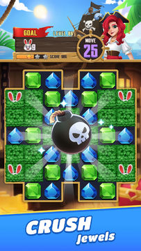 Jewels Crush: Pirate Match 3 Game Screenshot