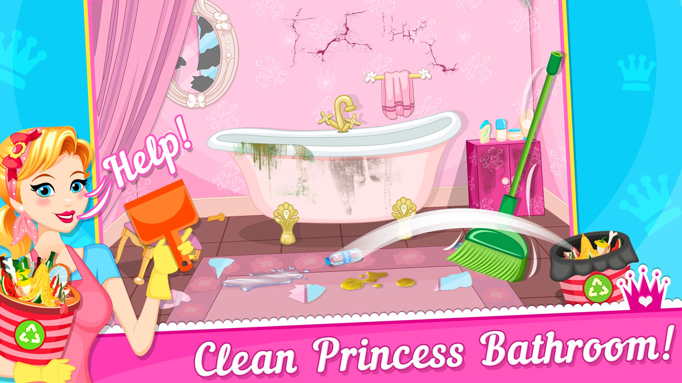 Princess Castle Cleaning - Princess Story 게임 스크린 샷