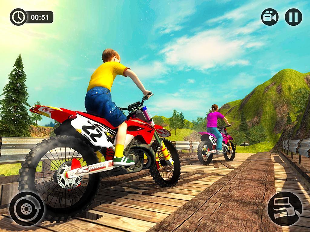 Kids Downhill Mountain Motorbi screenshot game