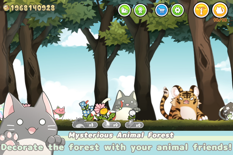 Cat in the woods Game Screenshot