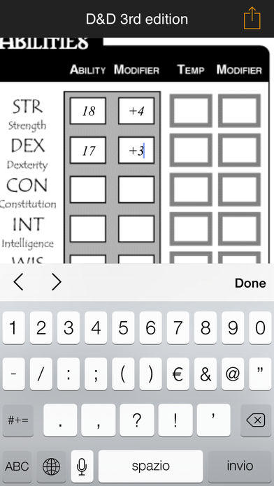 Real Sheet: D&D 3.0 Edition + Dice Table Game Screenshot