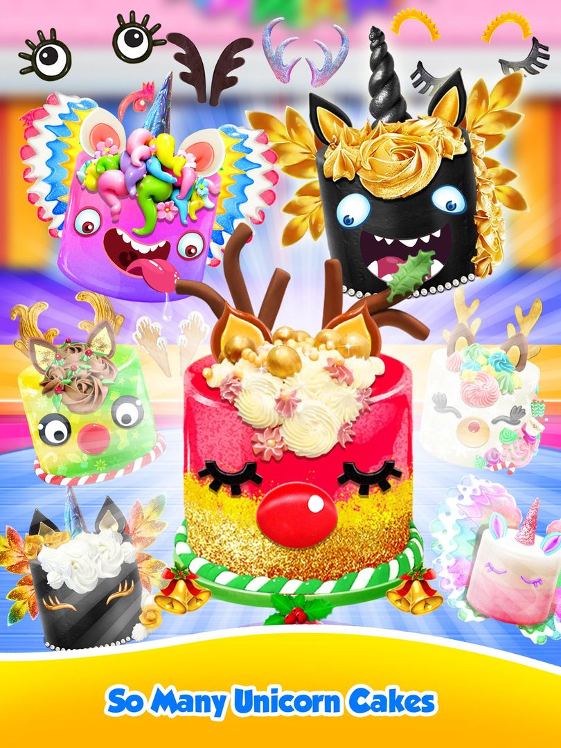 Unicorn Food - Sweet Rainbow Cake Desserts Bakery ภาพหน้าจอเกม