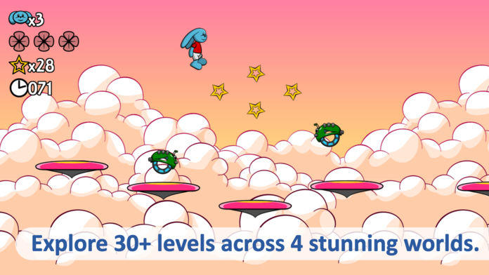 Pauli's Adventure Island: An Epic Bunny Platformer ゲームのスクリーンショット