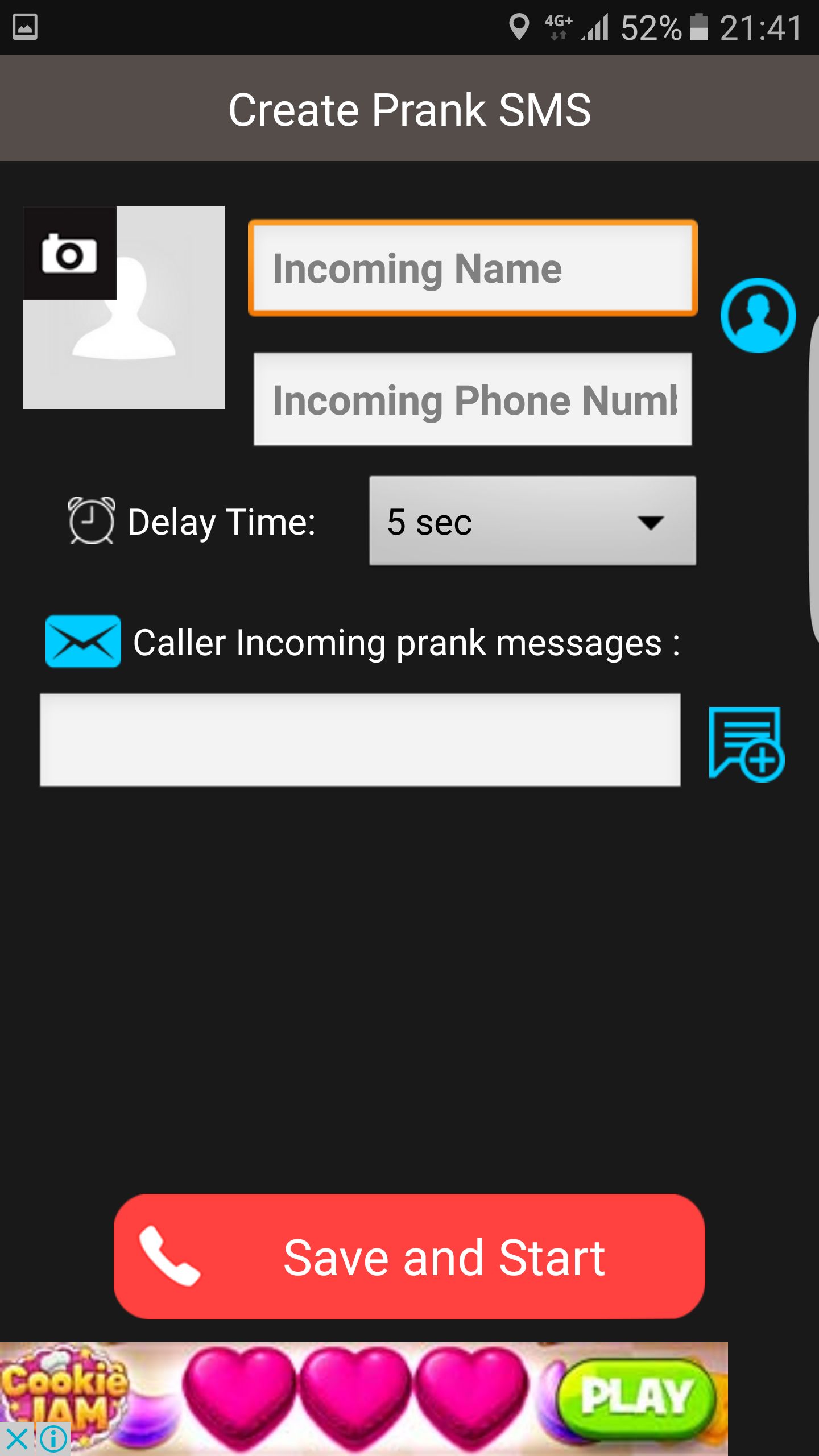 Ảnh chụp màn hình Fake Text Message