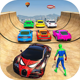 Superhero Car Mega Ramp Jump V