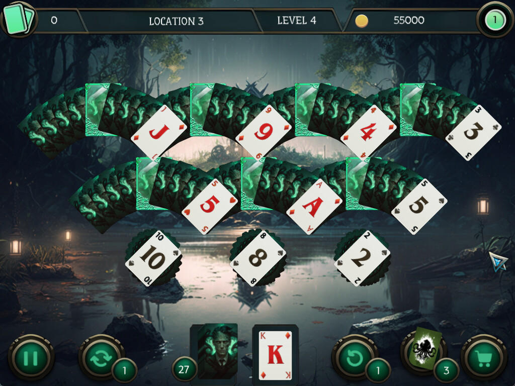 Mystery Solitaire. Cthulhu Mythos 2 Game Screenshot