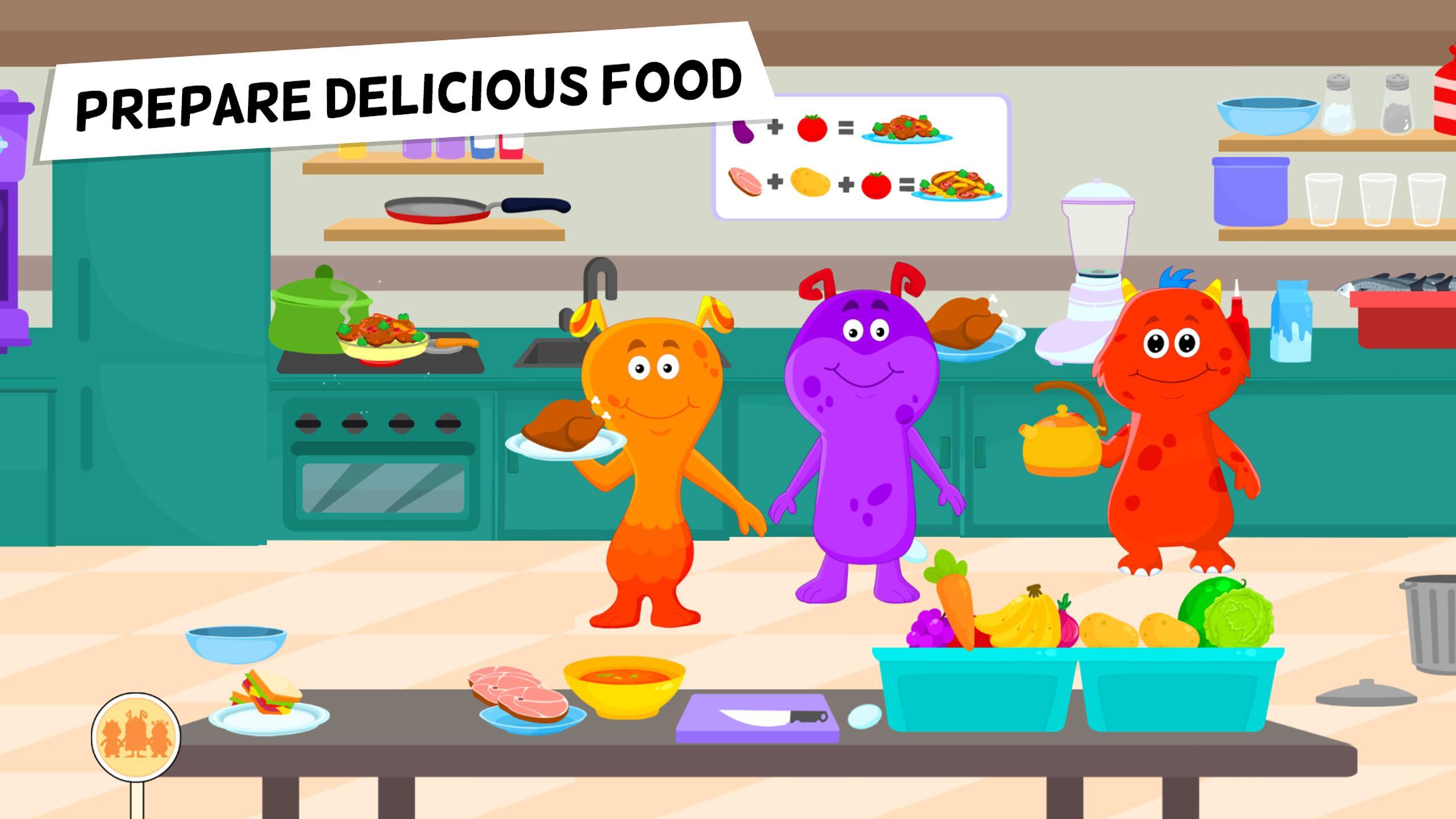 My Monster Town: Restaurant Cooking Games for Kids screenshot game