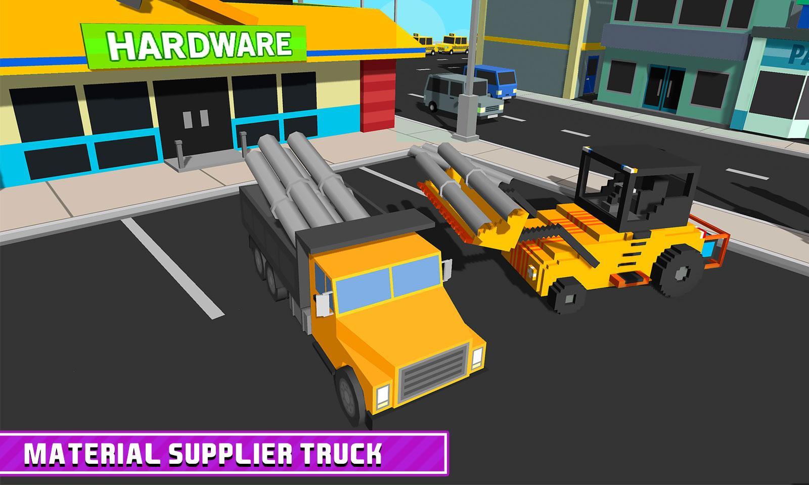 Blocky Highway Road Building Game Screenshot
