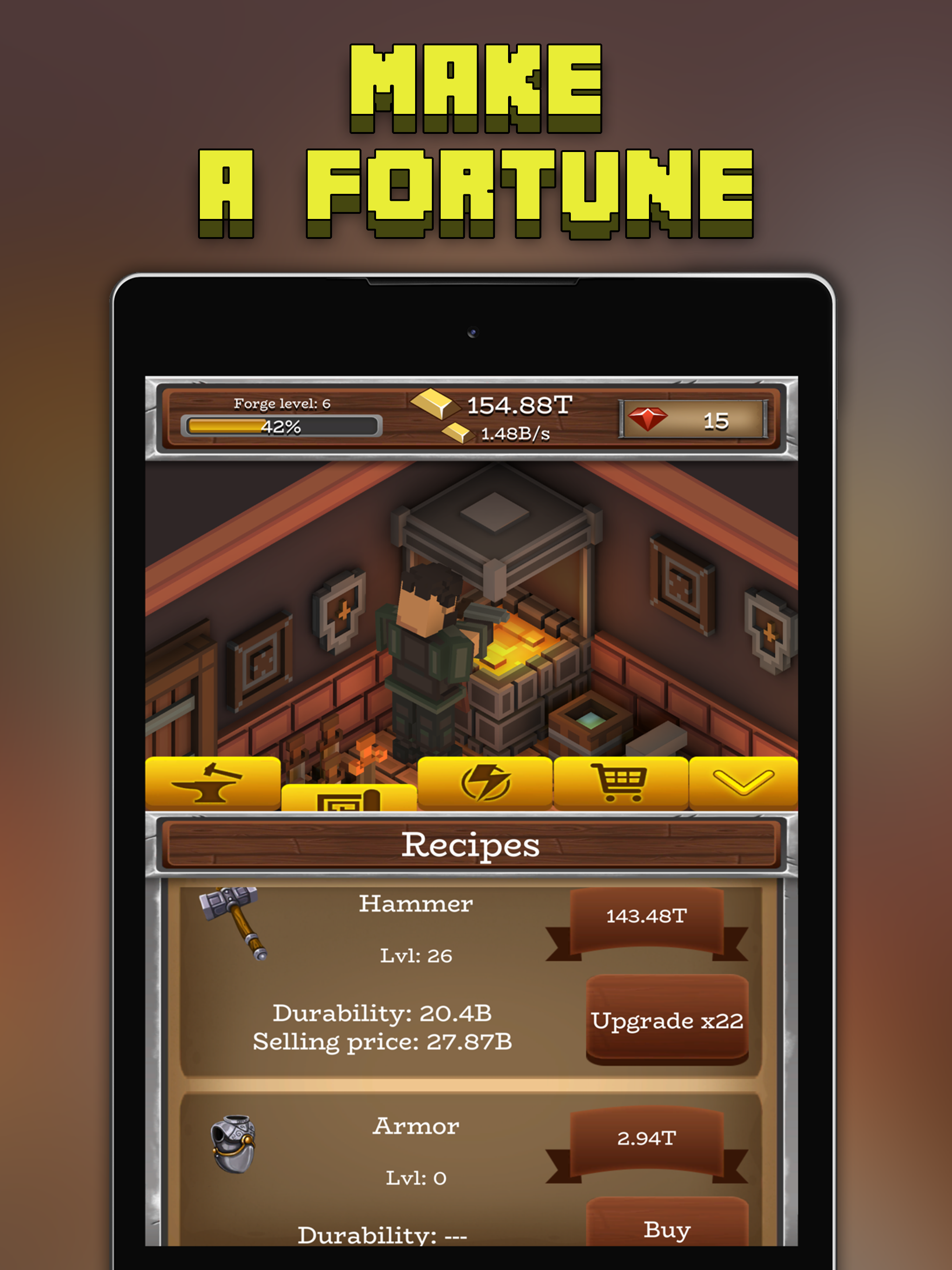 ForgeCraft - Crafting Tycoon Game Screenshot