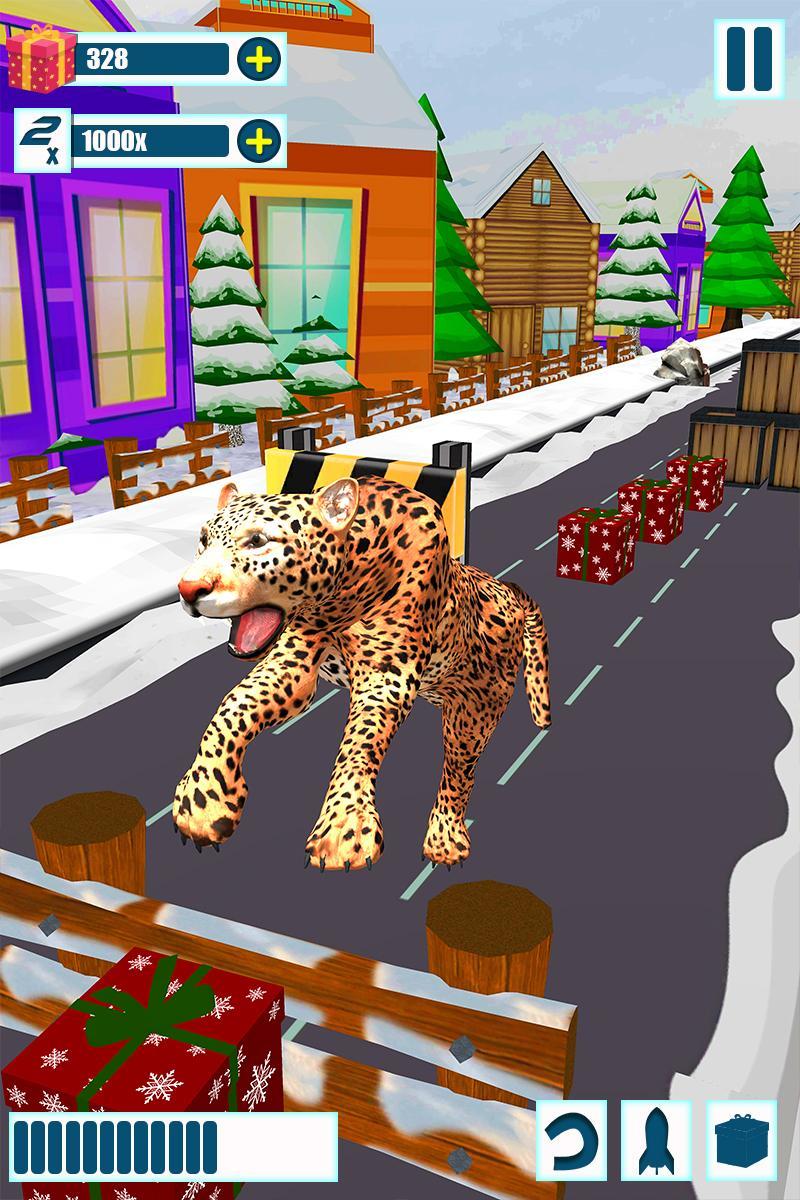 Screenshot 1 of การอยู่รอดของเสือดาว: เกมสัตว์วิ่งเสือชีตาห์ที่ไม่มีที่สิ้นสุด 1.0