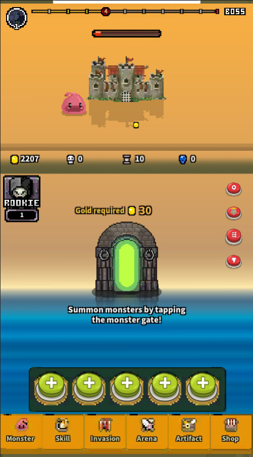Screenshot of Pixel Monster Catch Train Game