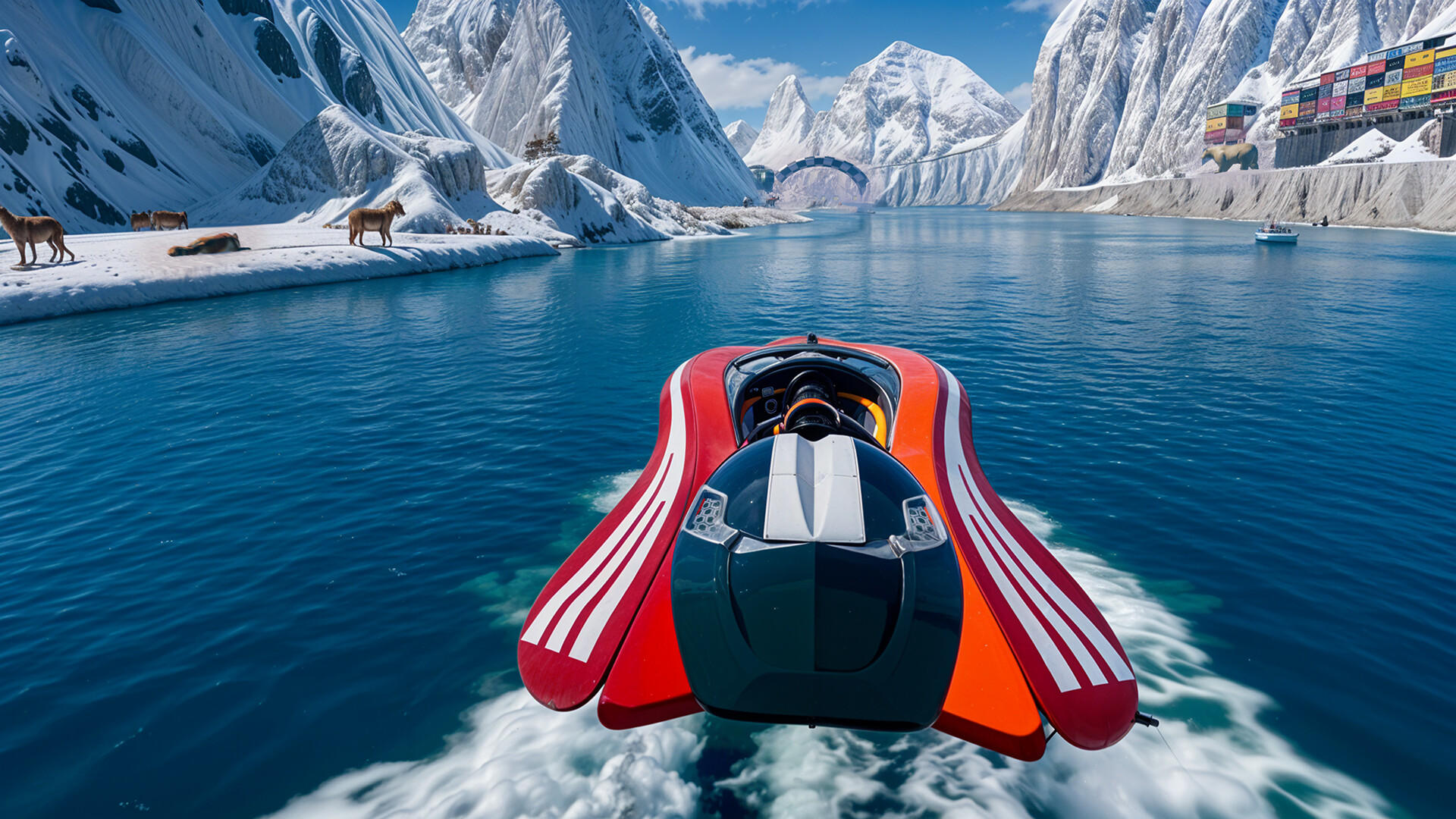 Aqua Conflict: Canal Carnage Game Screenshot