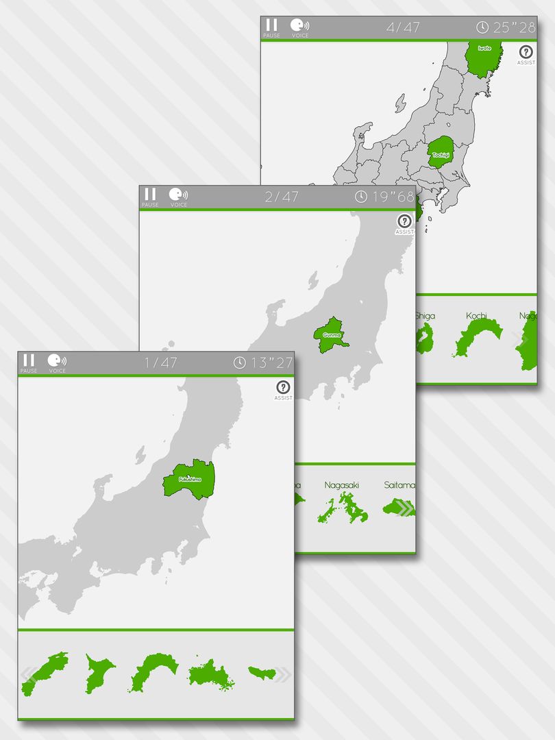E. Learning Japan Map Puzzle screenshot game