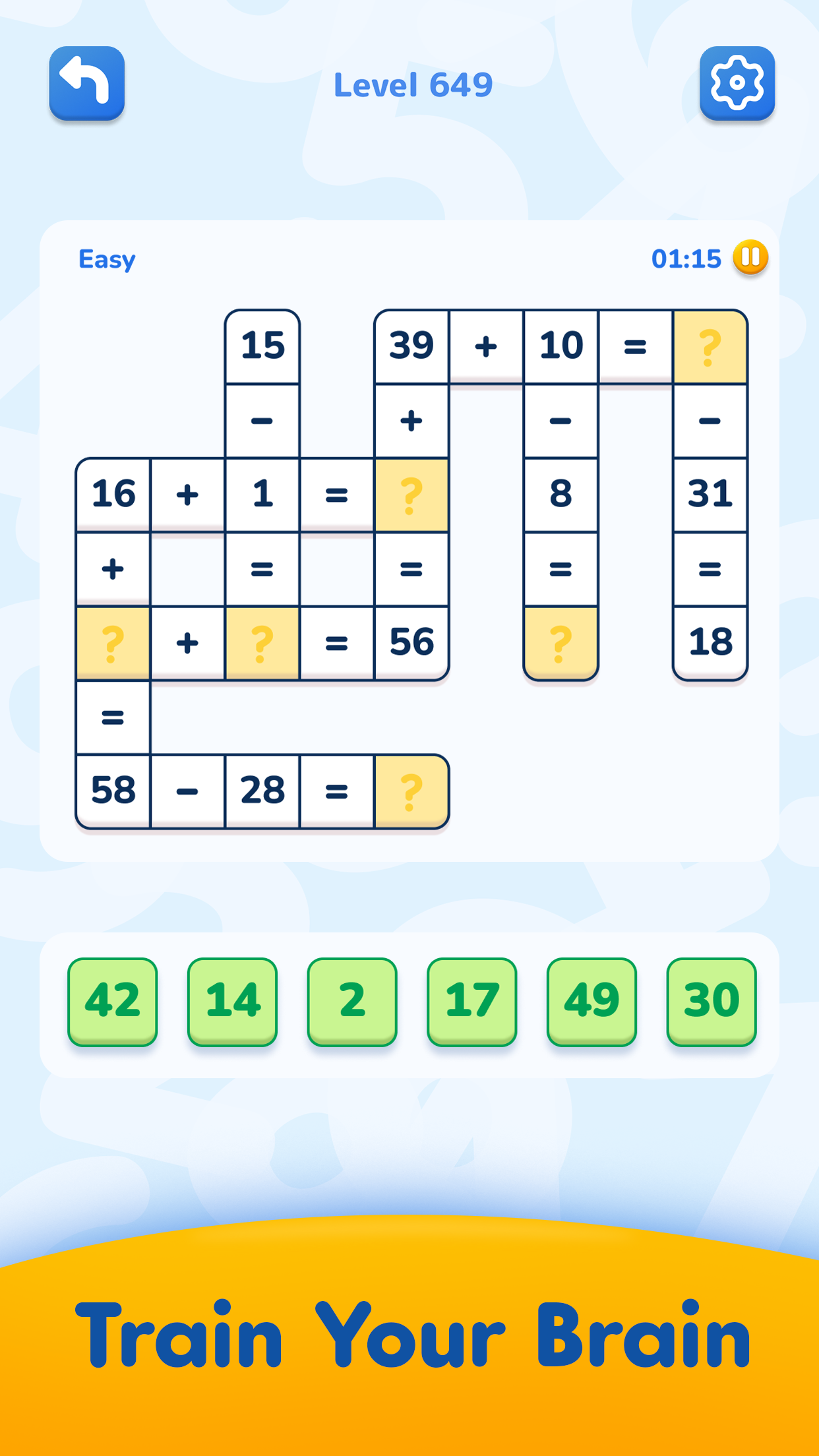 Math Crossword — Number puzzle Game Screenshot