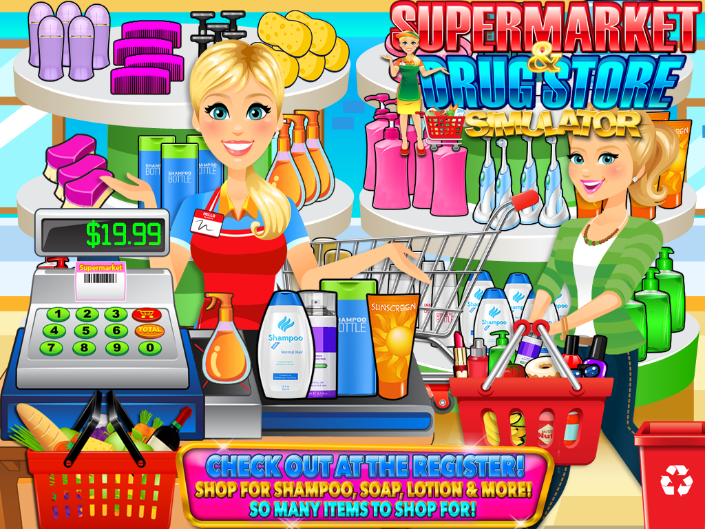 Supermarket Drugstore Cashier Game Screenshot