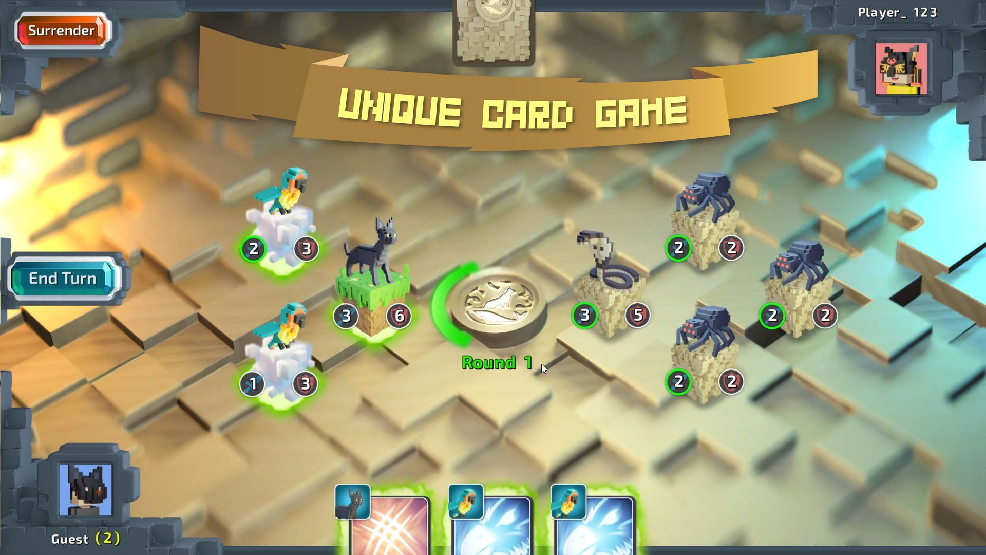 Voxel Serval - Unique Cardgame Game Screenshot