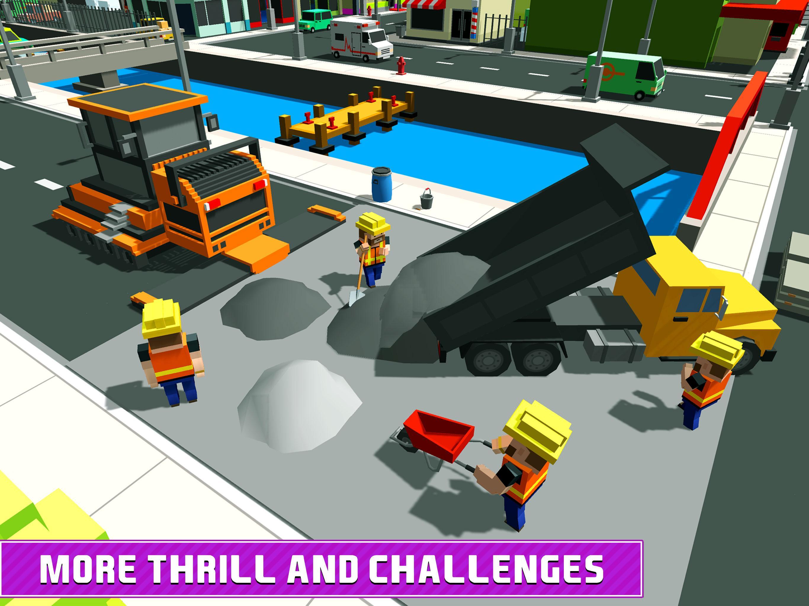 Blocky Highway Road Building Game Screenshot