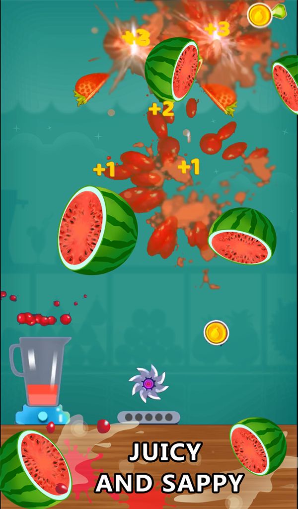Screenshot of Crazy Juicer - Hot Knife Hit Game & Juice Blast