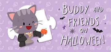 Banner of Buddy and Friends on Halloween 