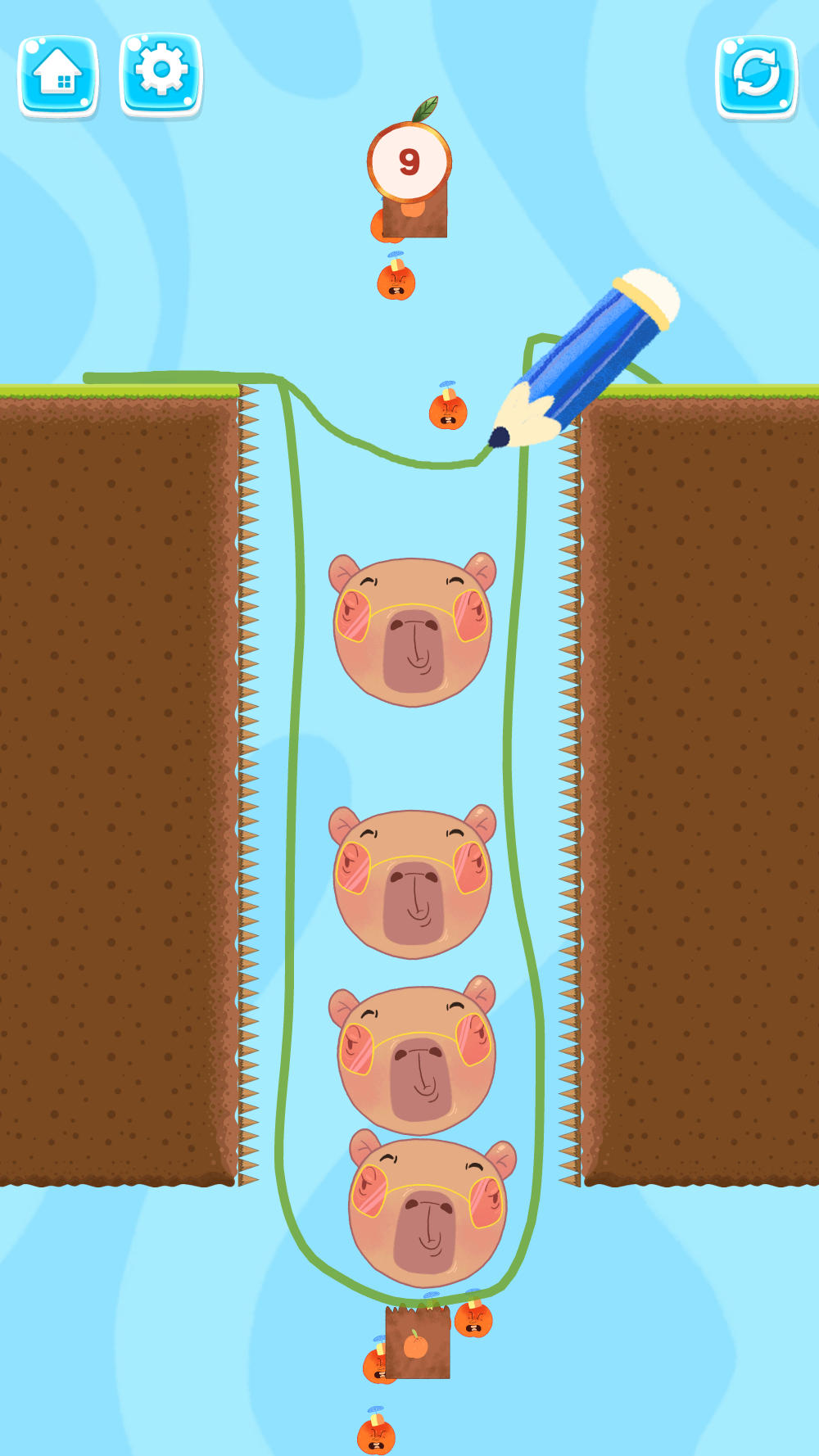 Скриншот игры Save Capybara draw to save