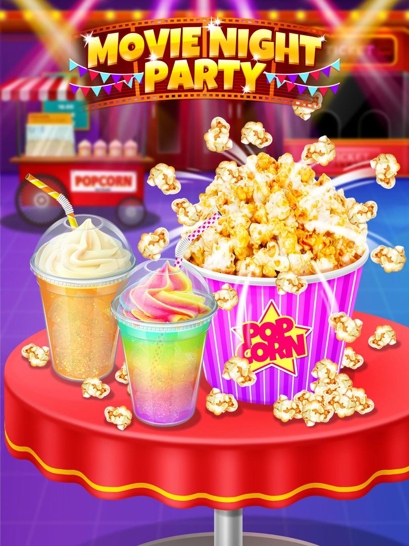 Crazy Movie Night Food Party - Make Popcorn & Soda 게임 스크린 샷