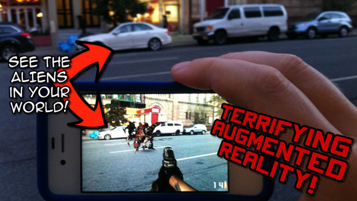Aliens Everywhere! Augmented Reality Invaders from Space!遊戲截圖