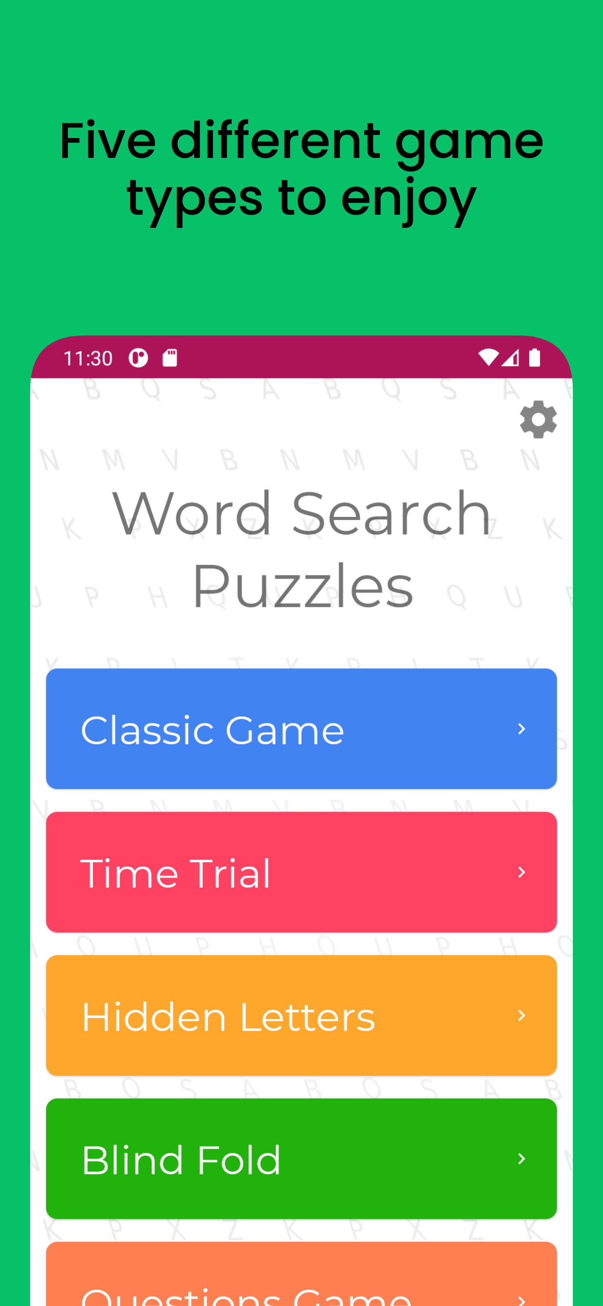 Hidden Words Game Screenshot