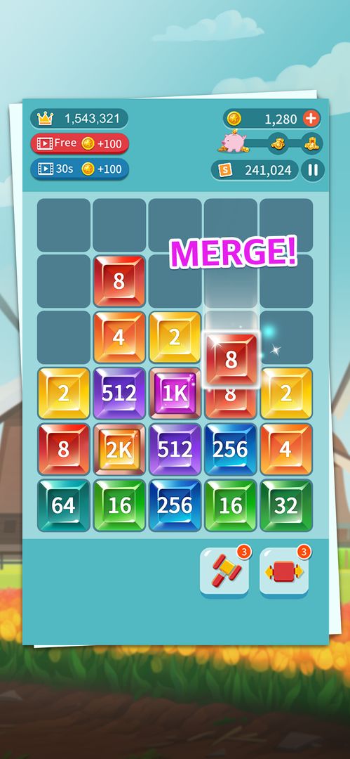 Screenshot of Jewel Number Mania: Merge Puzzle