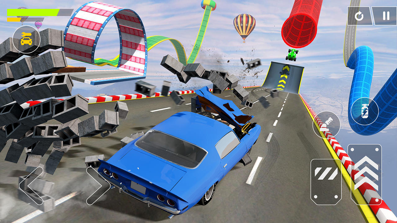 Flying Car Crash: Real Stunts Game Screenshot