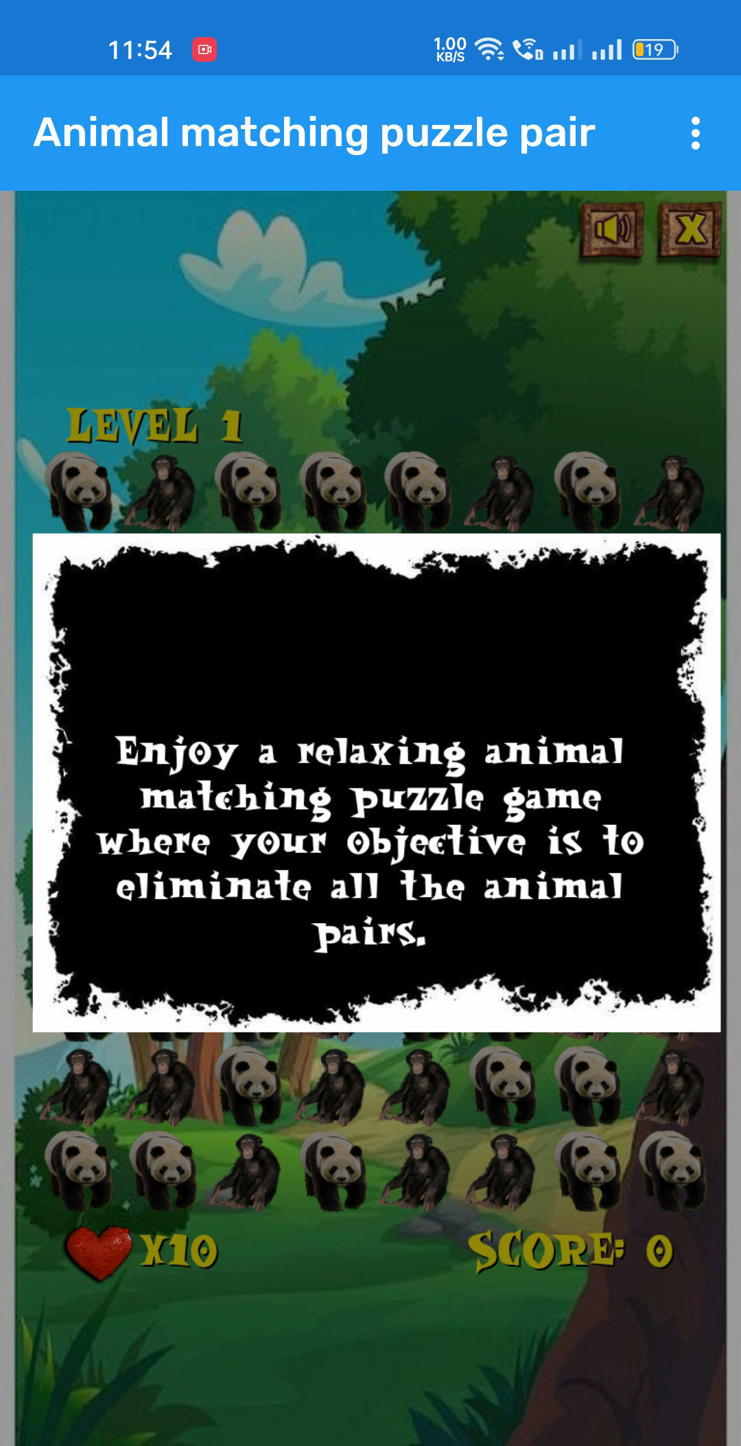 Animal matching puzzle pair ภาพหน้าจอเกม