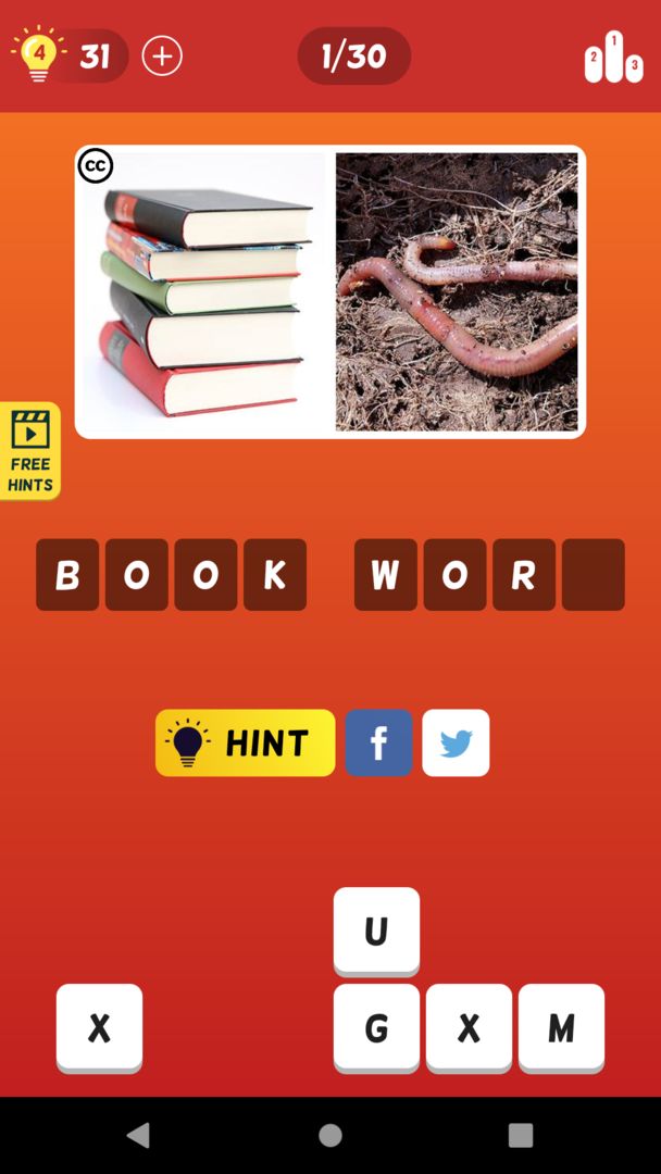 2 Pics Quiz: Word Guessing game 게임 스크린 샷