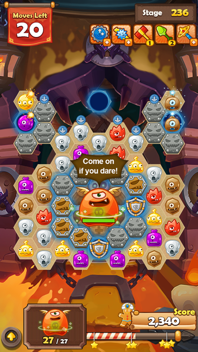 Monster Busters: Hexa Blast Game Screenshot