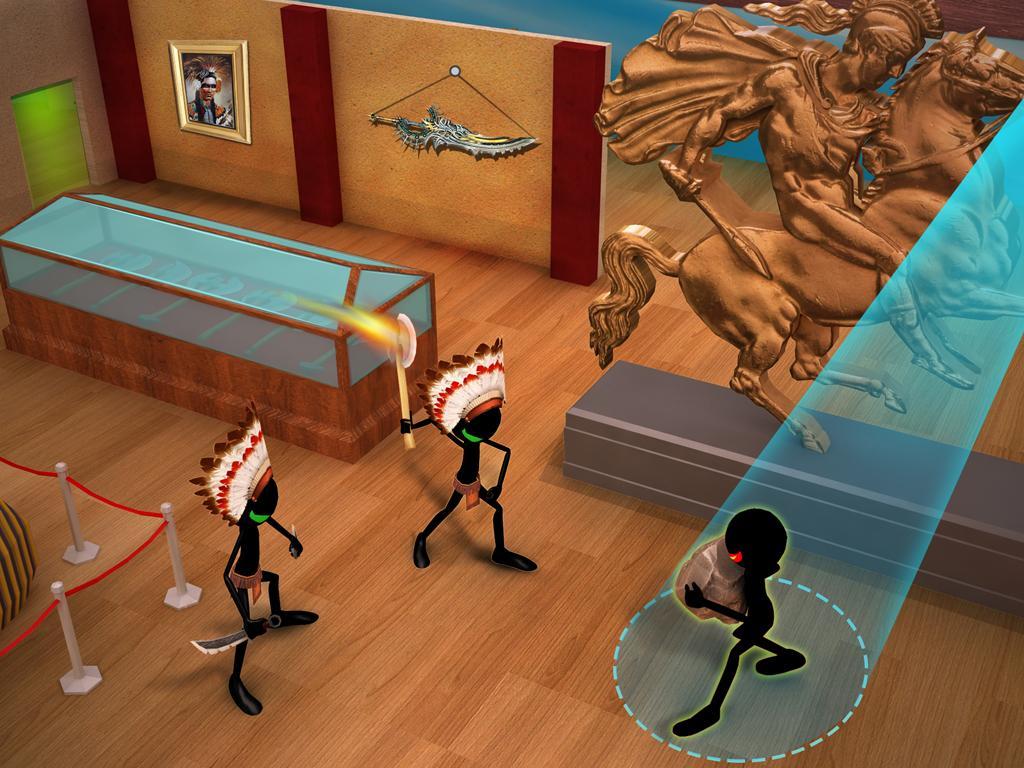 Stickman Museum Robbery Escape 게임 스크린 샷
