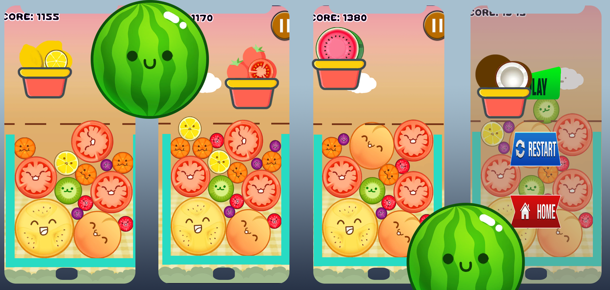 Fruit Merge Watermelon Puzzle ゲームのスクリーンショット