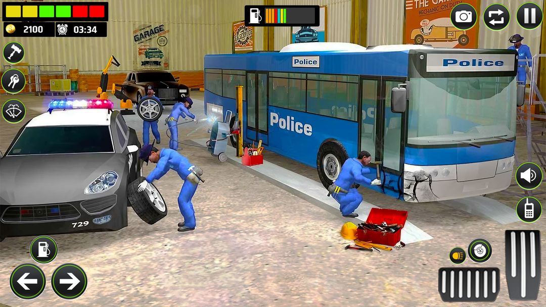주유소 경찰차 주차 게임 스크린 샷