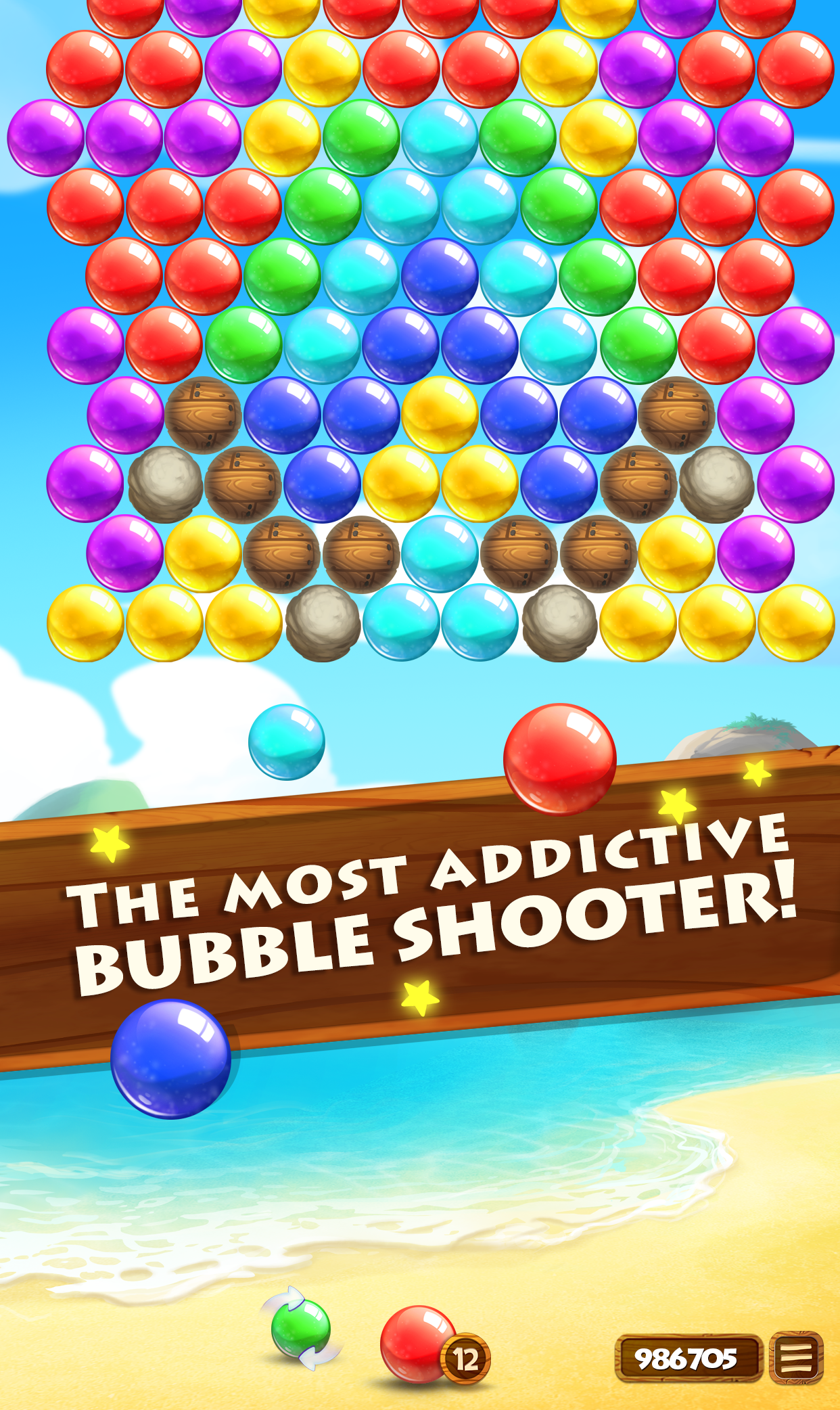 Bubble Beach Game Screenshot