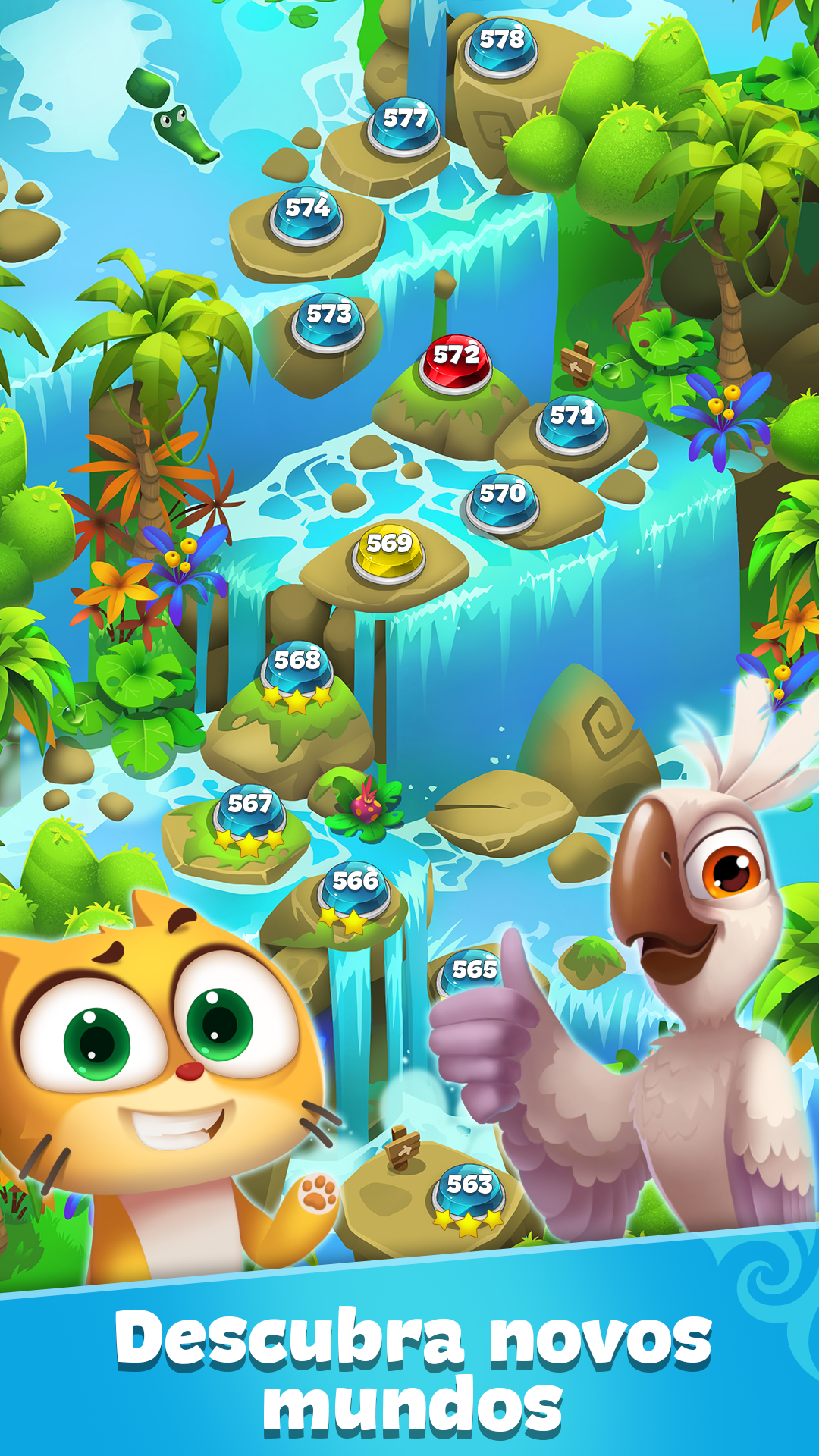 Captura de Tela do Jogo Gemmy Lands - Jogos de Match 3