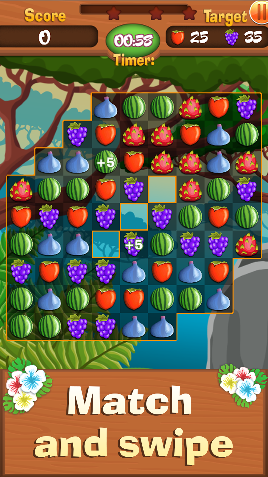 Fruit Rio Splash: Match 3 Game Screenshot