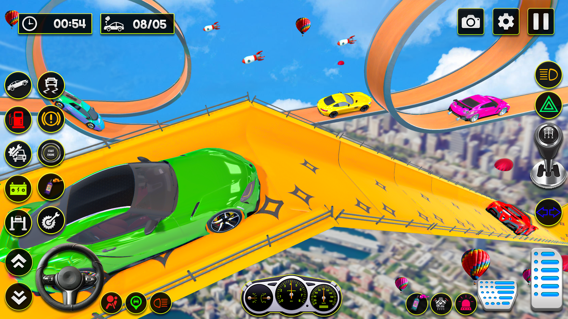 Futuristic Mega Impossible Tracks Car Racing Plane Stunts