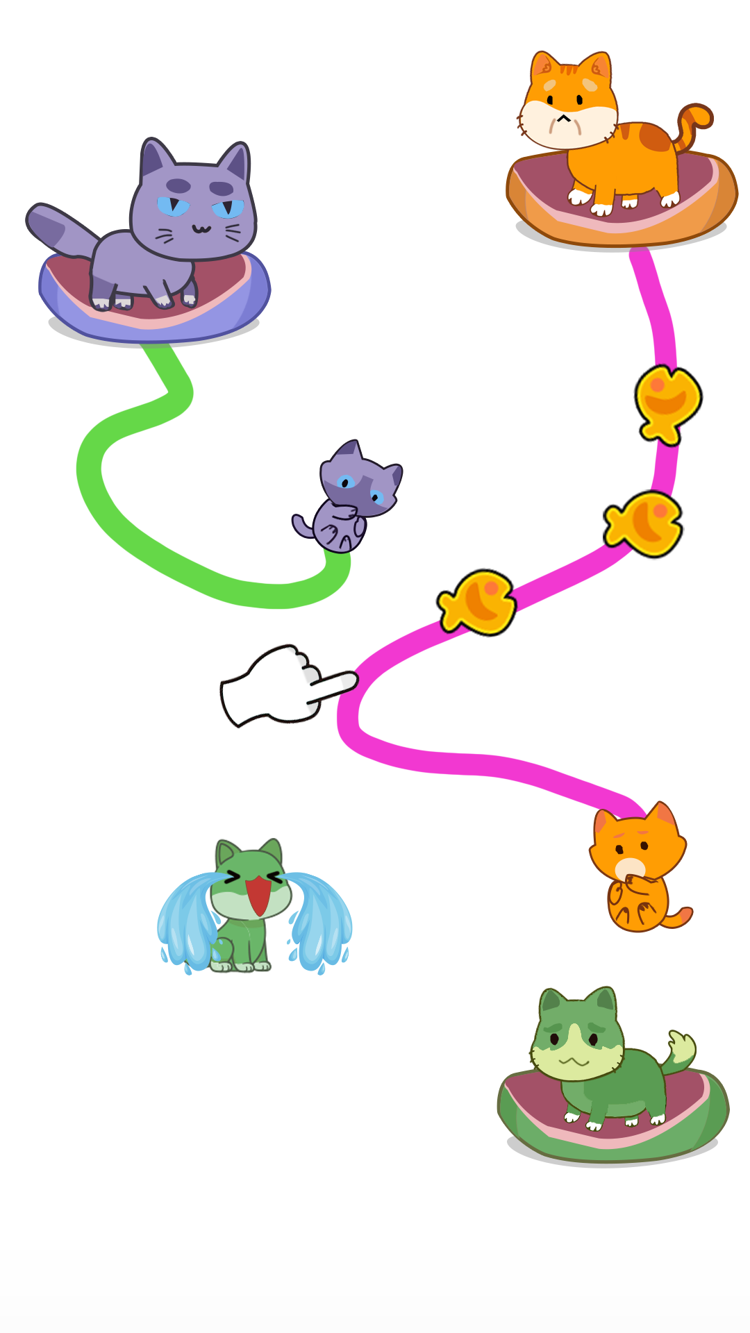 Cat Rush Puzzle - Draw to Save Game Screenshot