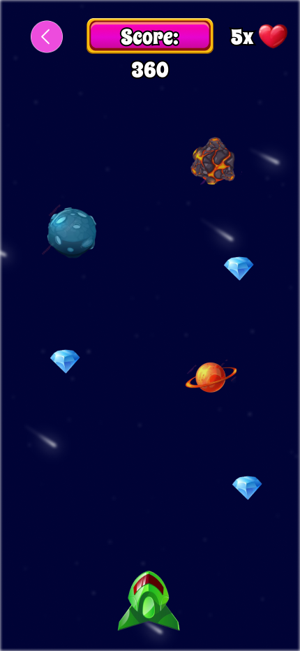 Galaxy Gems Game Screenshot