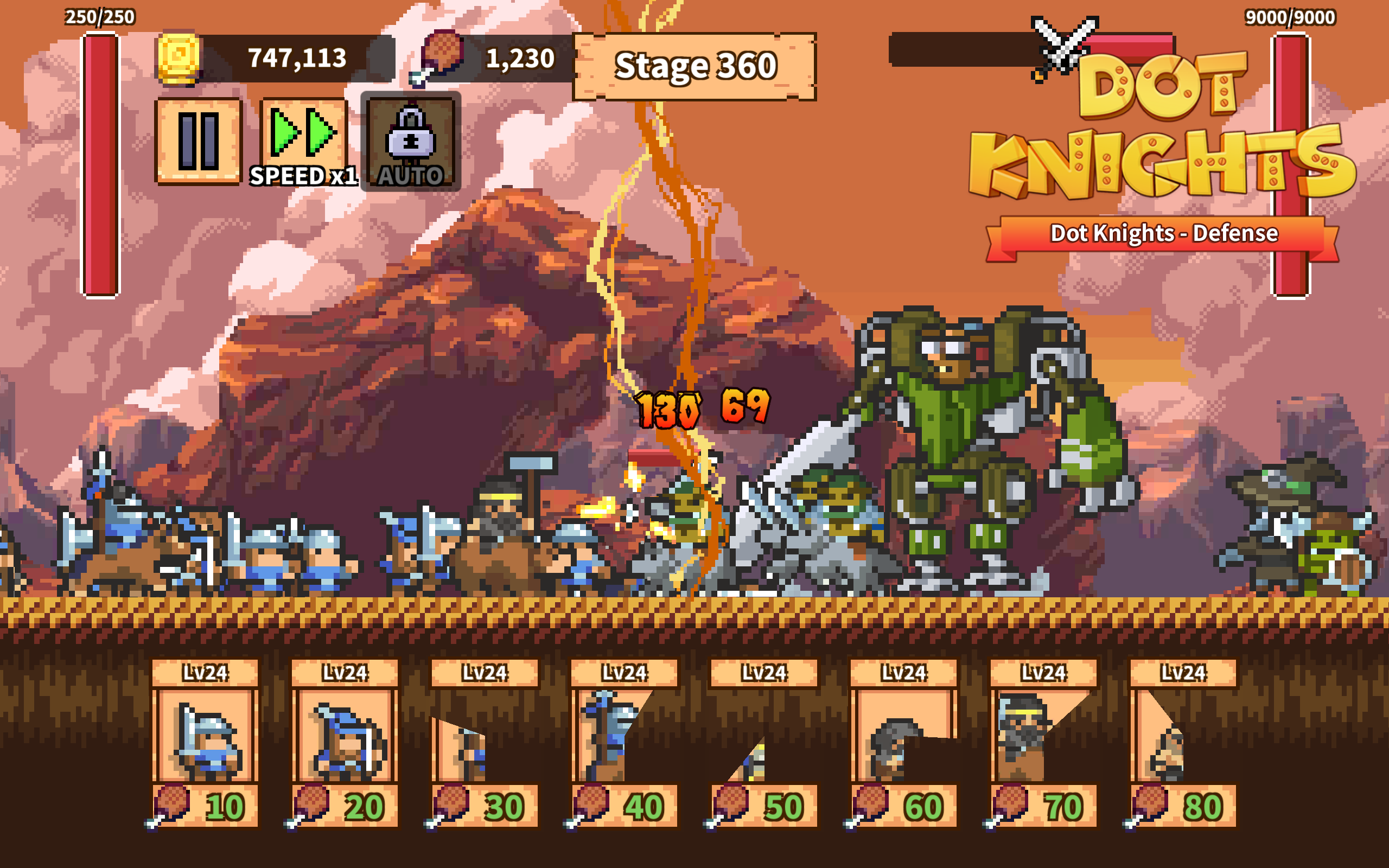 Dot Knights: Pixel Defense War Game Screenshot