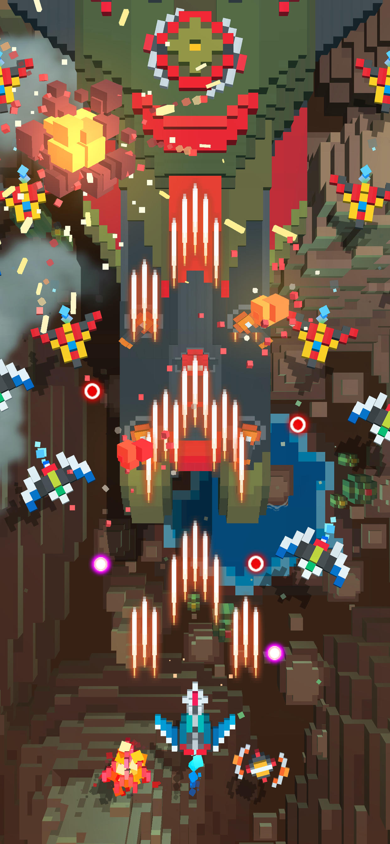 Sky Wings: Pixel Fighter 3D Game Screenshot