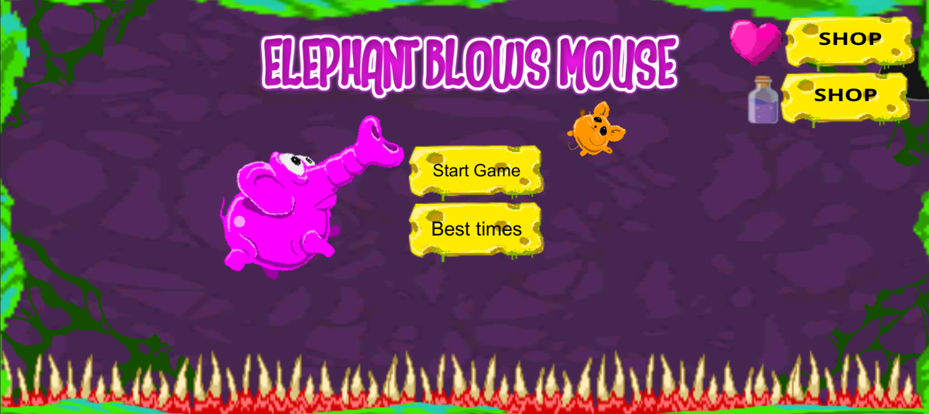 ELEPHANT BLOWS MOUSE Game Screenshot