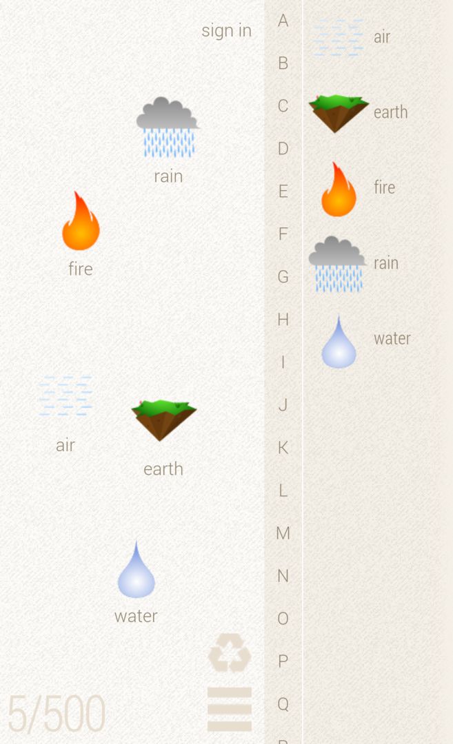 Little Alchemy ภาพหน้าจอเกม